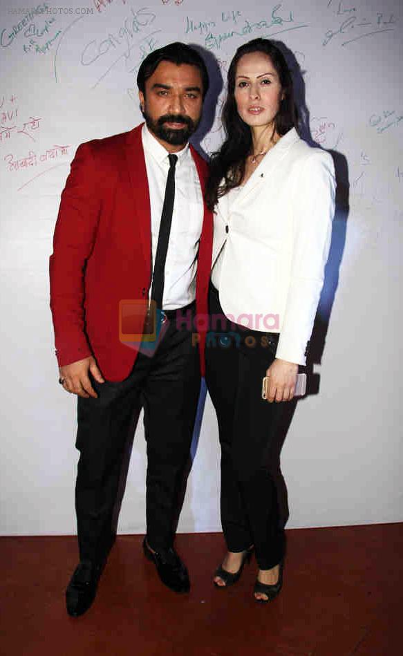 Ajaz Khan Ajaz Khan with his wife at the red carpet of the post wedding